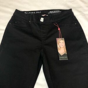 Laurie Felt Silky Skimmer Black Cropped Jeans Size Medium